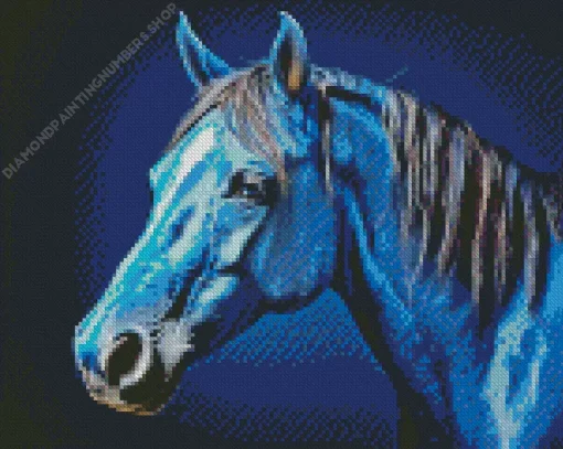 blue black horse Diamond By Numbers
