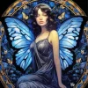 blue butterfly girl Diamond Paints