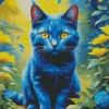 blue cat art Diamond With Numbers