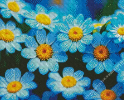 blue chamomile flowers Diamond Paints