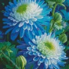 blue chrysanthemum flowers Diamond With Numbers