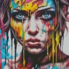 colorful girl melting Diamond With Numbers