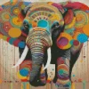 cool colorful elephant art Diamond By Numbers