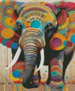 cool colorful elephant art Diamond By Numbers