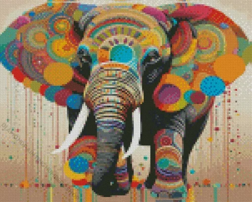 cool colorful elephant art Diamond By Numbers