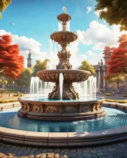 cool fountain art Diamond By Numbers