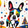geometric abtract dog art Diamond Paints