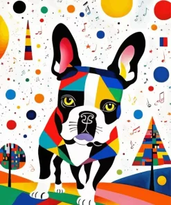 geometric abtract dog art Diamond Paints