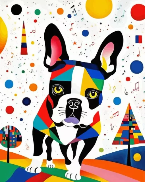 geometric abtract dog art Diamond Paints
