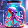 ghost octopus in a jar Diamond Paints