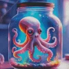 ghost octopus in a jar Diamond Paints