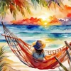 girl hammock art Diamond Paints