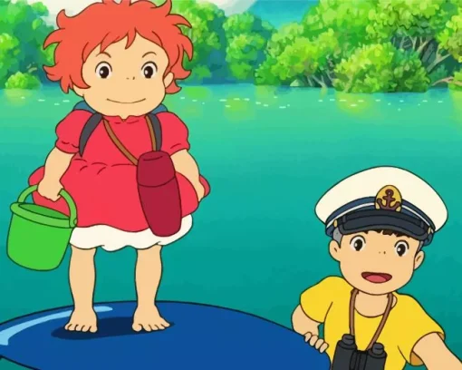 ponyo anime Diamond With Numbers