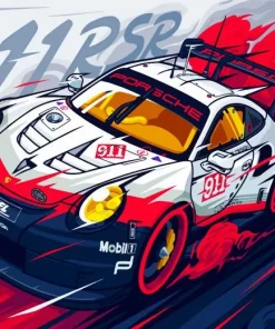 porsche illustration Diamond Paints