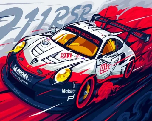 porsche illustration Diamond Paints
