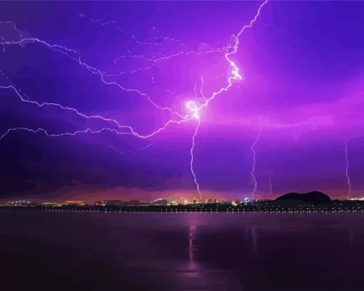 purple lightning Diamond Paints
