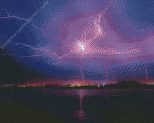 purple lightning Diamond Paints