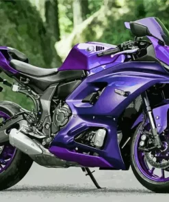 purple motorcycle Diamond With Numbers