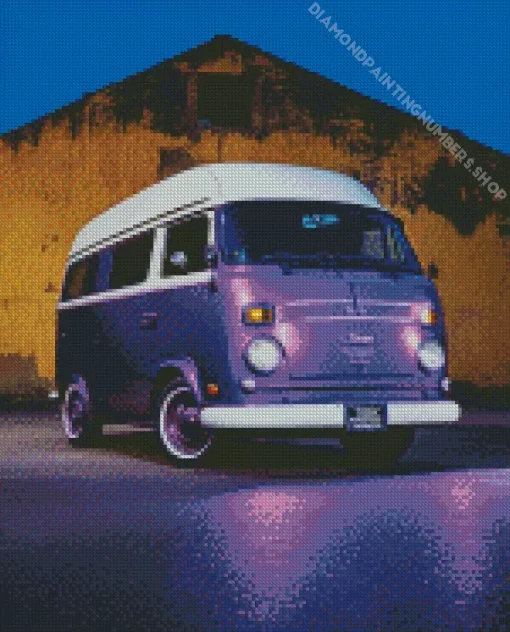 purple volkswagen bus Diamond Paints
