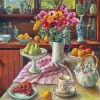 ranunculus and pears olley Diamond With Numbers