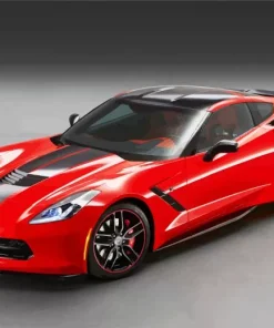 red and black corvette Diamond Paints
