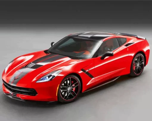 red and black corvette Diamond Paints