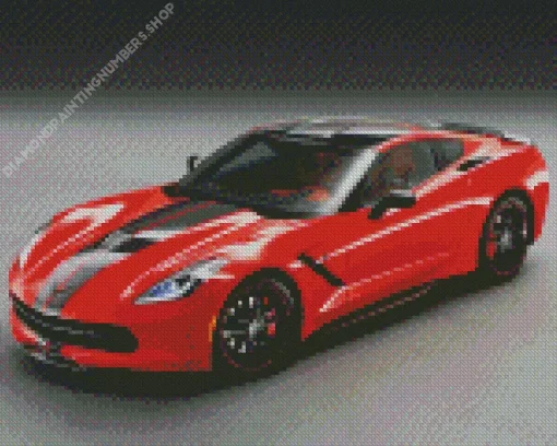red and black corvette Diamond Paints