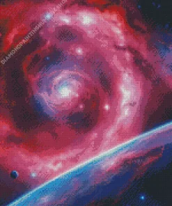 red and black galaxy Diamond With Numbers