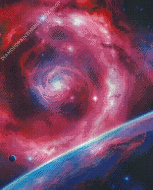 red and black galaxy Diamond With Numbers