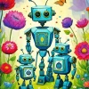 robots family Diamond By Numbers