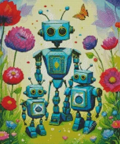 robots family Diamond By Numbers