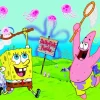 spongebob and patrick jellyfishing Diamond Paints