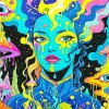 trippy lady Diamond Paints