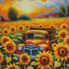 truck and sunflowers Diamond Paints