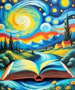 van gogh style art landscape Diamond By Numbers