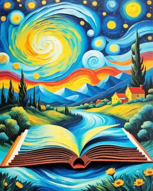 van gogh style art landscape Diamond By Numbers