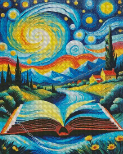 van gogh style art landscape Diamond By Numbers