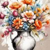 vase of flowers art Diamond With Numbers