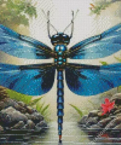 Blue and black dragonfly Diamond Paints