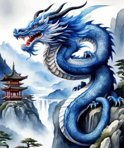 Chinese blue dragon Diamond Dotz