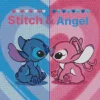 Disney blue and pink stitch Diamond Dotz