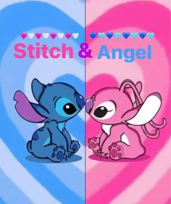 Disney blue and pink stitch Diamond Dotz