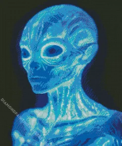 Neon Blue Alien Diamond With Numbers