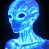 Neon Blue Alien Diamond With Numbers