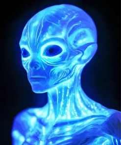 Neon Blue Alien Diamond With Numbers