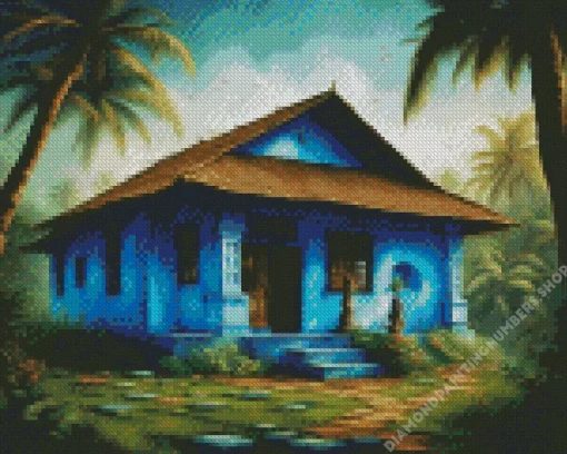 Old Blue House Diamond Paints