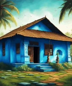 Old Blue House Diamond Paints