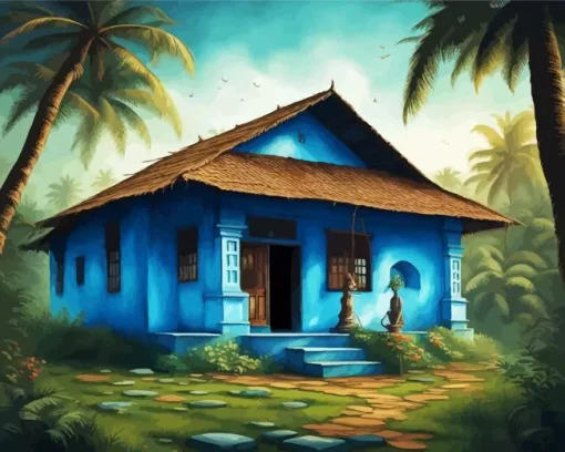 Old Blue House Diamond Paints