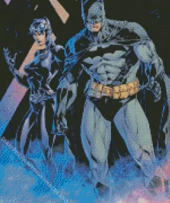 batman and catwoman Diamond With Numbers