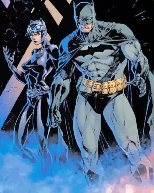 batman and catwoman Diamond With Numbers